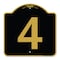 Signmission Designer Series Sign-Sign W/ Number 4, Black & Gold Aluminum Sign, 18" x 18", BG-1818-22895 A-DES-BG-1818-22895 - alternate 1